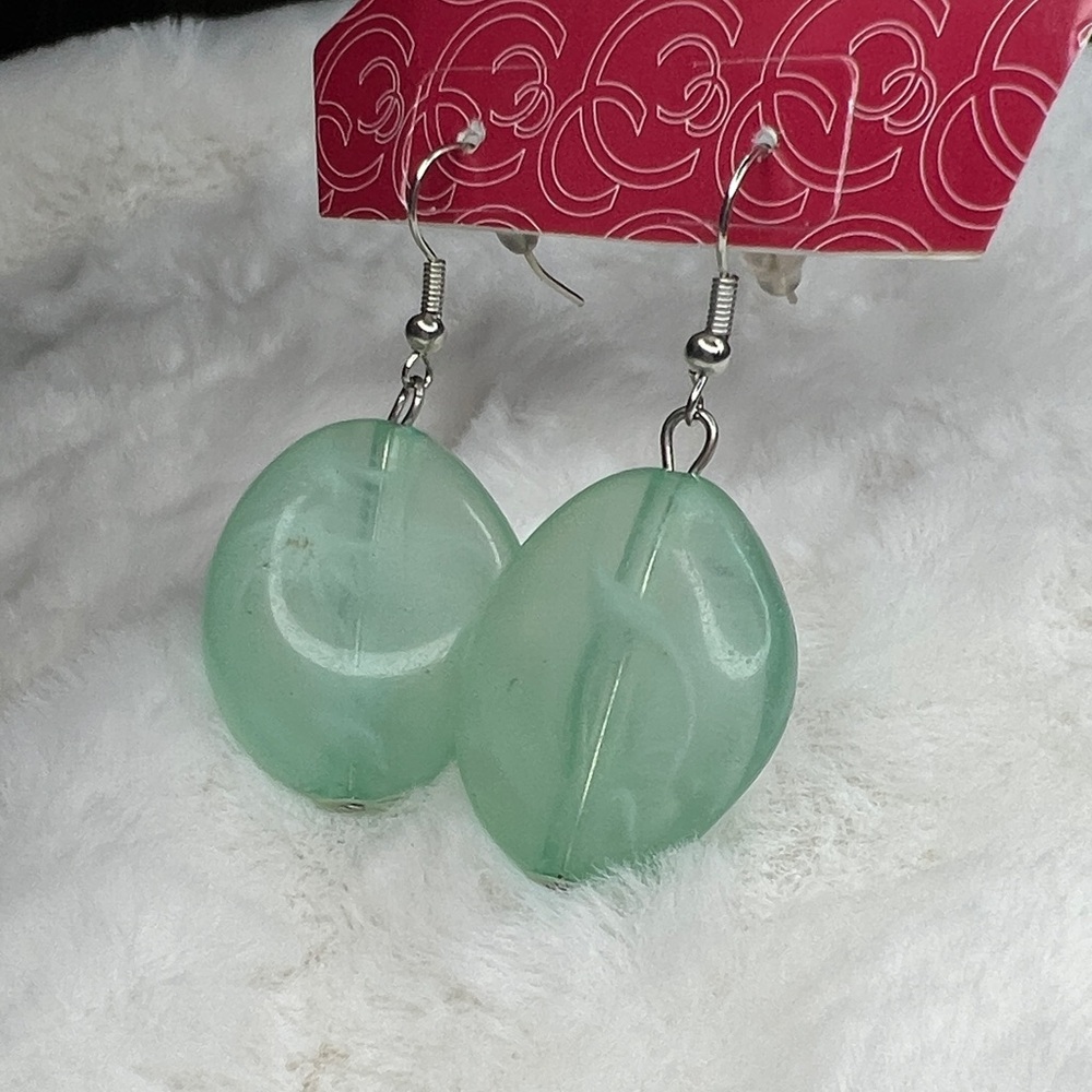 Charming Charlie Mint seafoam green fishhook Earrings